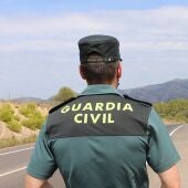 Un agente de la Guardia Civil junto a un vehículo en una carretera. (Foto de archivo). - GUARDIA CIVIL 
