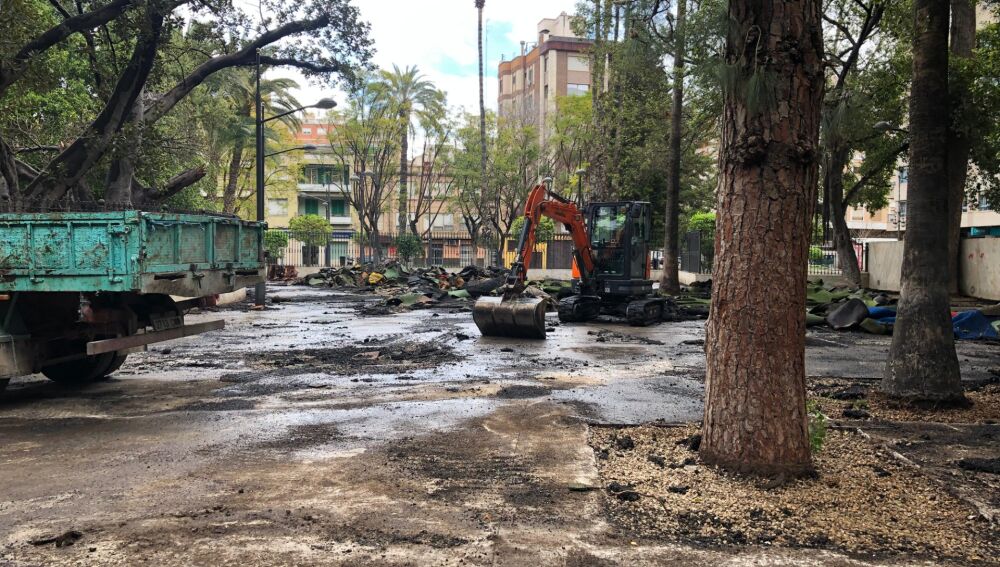 Estado actual de las obras en la Glorieta Gabriel Miró de Orihuela