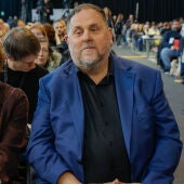 La secretaria general de ERC, Elisenda Alamany, y el presidente de ERC, Oriol Junqueras, durante el 30º Congreso Nacional