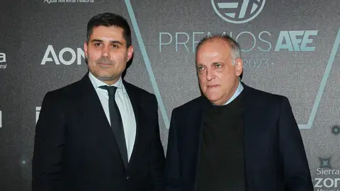 David Aganzo junto a Javier Tebas David Aganzo junto a Javier Tebas