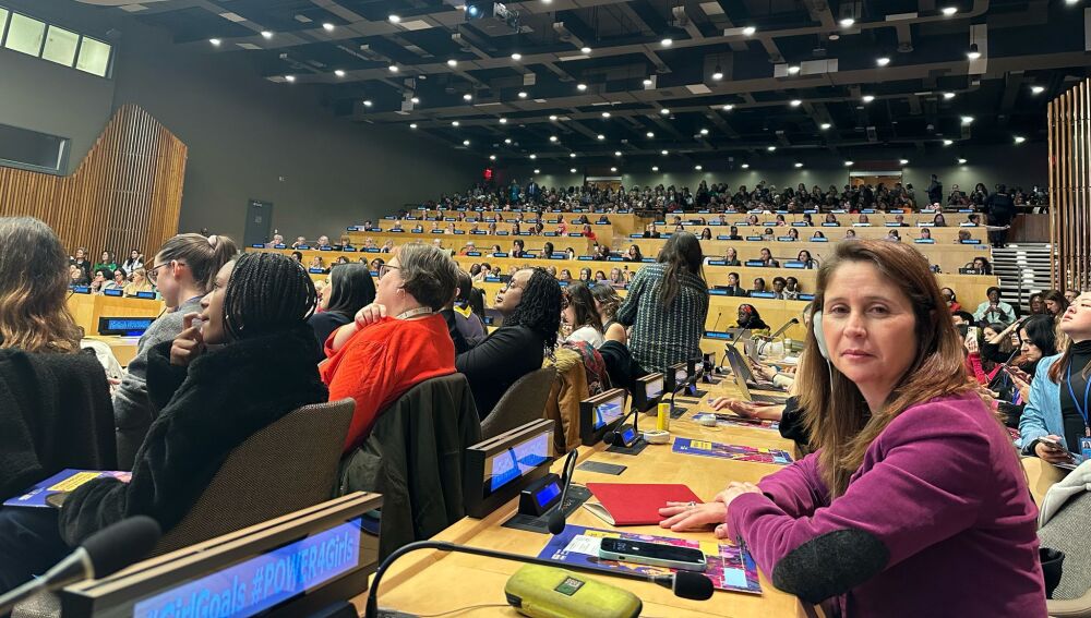 Milena Herrera, en la sede de la ONU de Nueva York