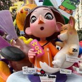 Ninot de una de las fallas premiadas por la UPV.
