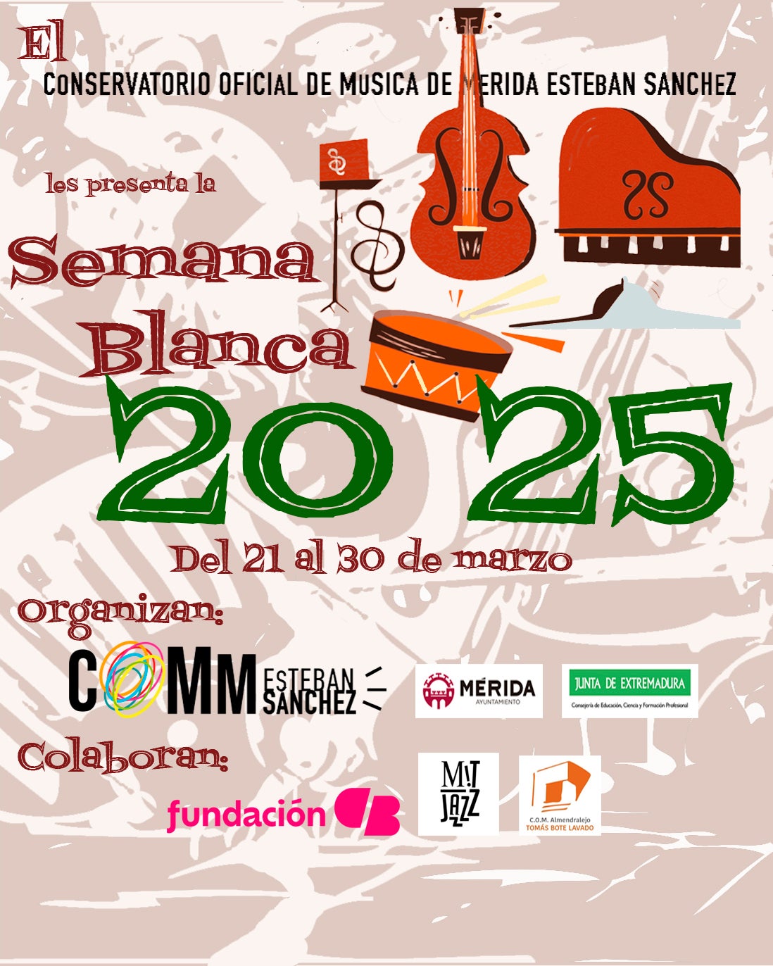 El Conservatorio Profesional “Esteban Sánchez” celebrará su Semana Blanca con el Jazz como hilo conductor El Conservatorio Profesional “Esteban Sánchez” celebrará su Semana Blanca con el Jazz como hilo conductor