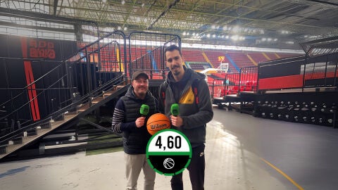 Jos&eacute; Manuel Jim&eacute;nez y Nedim Djedovic, jugador del Caja 87.