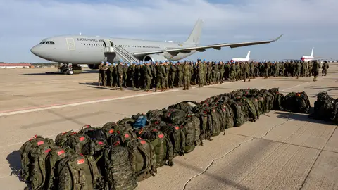 Imagen de militares en la Base Aérea de Torrejón de Ardoz (Madrid) Imagen de militares en la Base Aérea de Torrejón de Ardoz (Madrid). EFE/ Daniel González