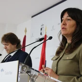 Blanca Fernández y Agustín Espinosa en la rueda de prensa Blanca Fernández y Agustín Espinosa en la rueda de prensa
