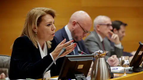 La vicepresidenta, consellera y portavoz, Susana Camarero, en Les Corts Valencianes para explicar el proyecto de ley de Presupuestos. La vicepresidenta, consellera y portavoz, Susana Camarero, en Les Corts Valencianes para explicar el proyecto de ley de Presupuestos.