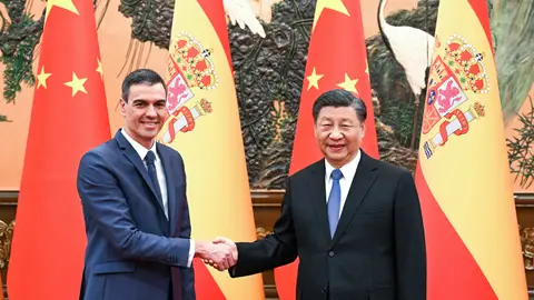 El presidente dl Gobierno, Pedro Sánchez y el presidente de China, Xi Jinping el pasado 31 de marzo de 2023. El presidente dl Gobierno, Pedro Sánchez y el presidente de China, Xi Jinping el pasado 31 de marzo de 2023.