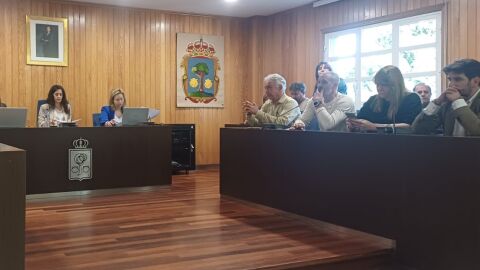 Diego Alcantarilla, a la derecha, en el pleno de renuncia de Mar&iacute;a Pan