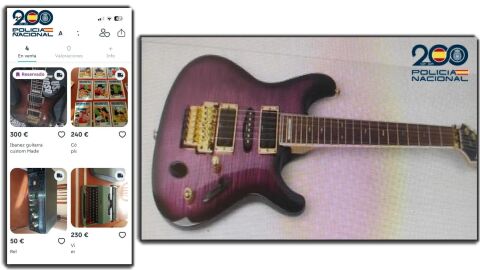 La guitarra sustra&iacute;da y que pusieron a la venta en Internet