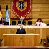El presidente de la Xunta, Alfonso Rueda, intervine en el Debate sobre el Estado de la Autonomía. Imagen: cuenta de X, Alfonso Rueda.