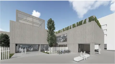 Figuración del futuro edificio lanzadera
