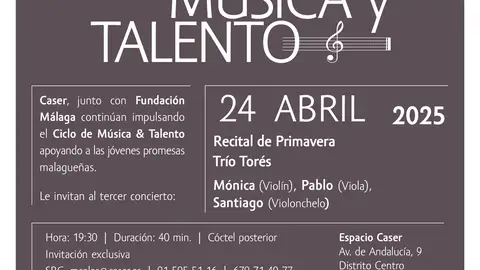 La Fundación Málaga celebra este jueves 24 de abril el Recital de Primavera La Fundación Málaga celebra este jueves 24 de abril el Recital de Primavera