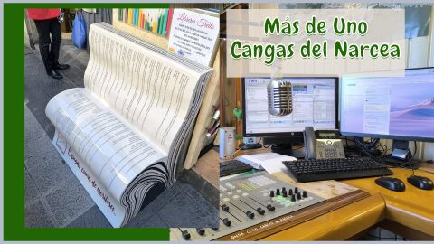 El banco tejido con frases de escritores cangueses