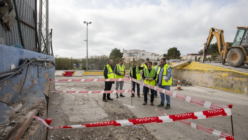 Un momento de la visita a las obras Un momento de la visita a las obras