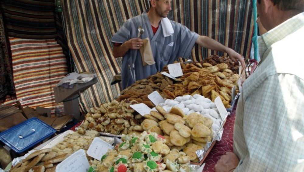 Vista del mercado medieval en Dalt Vila