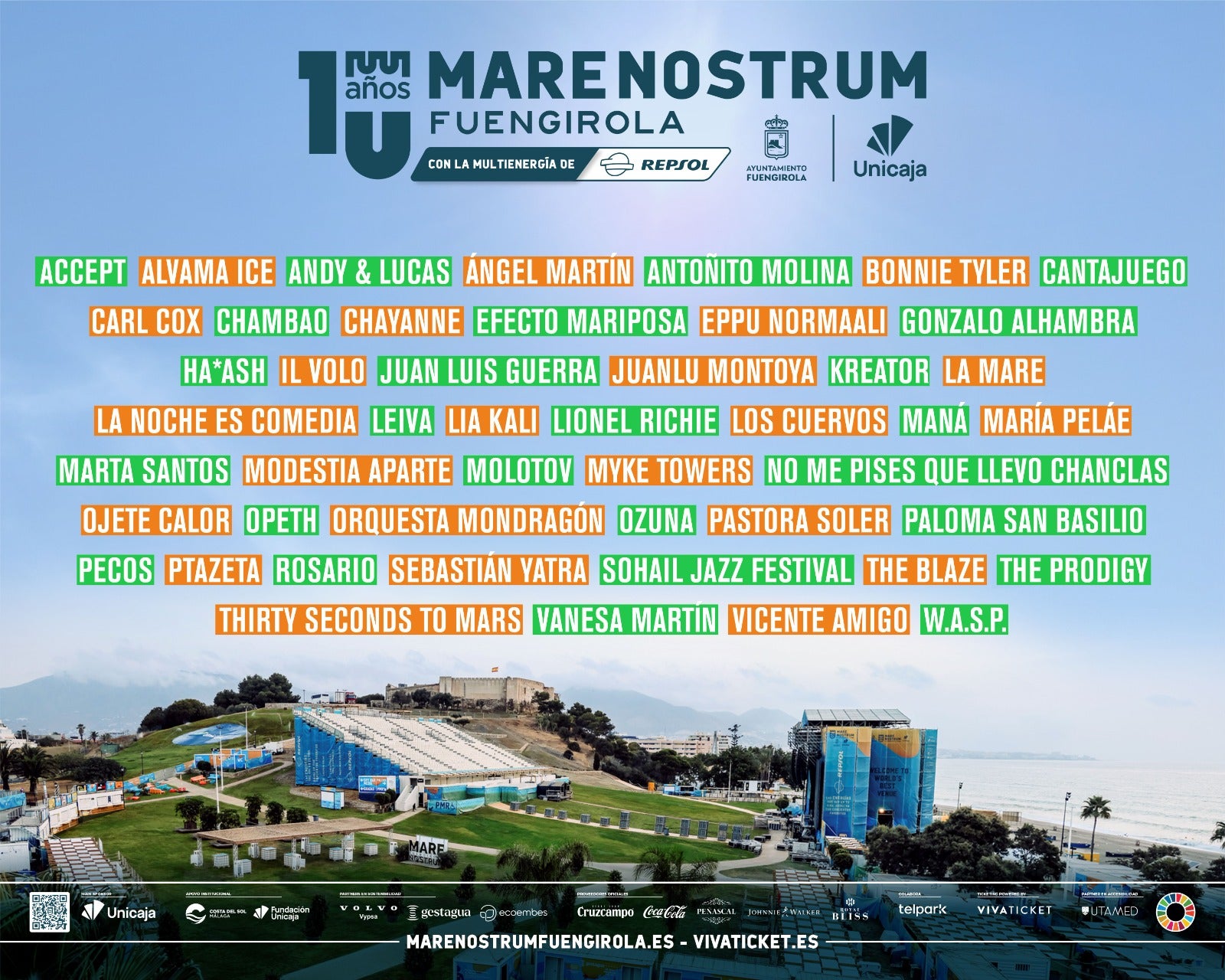 Marenostrum Fuengirola cumple diez años reuniendo a las figuras más reconocidas del panorama musical nacional e internacional Marenostrum Fuengirola cumple diez años reuniendo a las figuras más reconocidas del panorama musical nacional e internacional