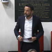 Samuel Ruiz, concejal de Vox en Elche en una intervención en el pleno municipal en una imagen de archivo.