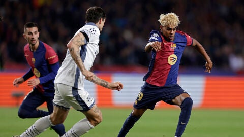 Lamine Yamal durante el Barça - Inter Lamine Yamal durante el Barça - Inter