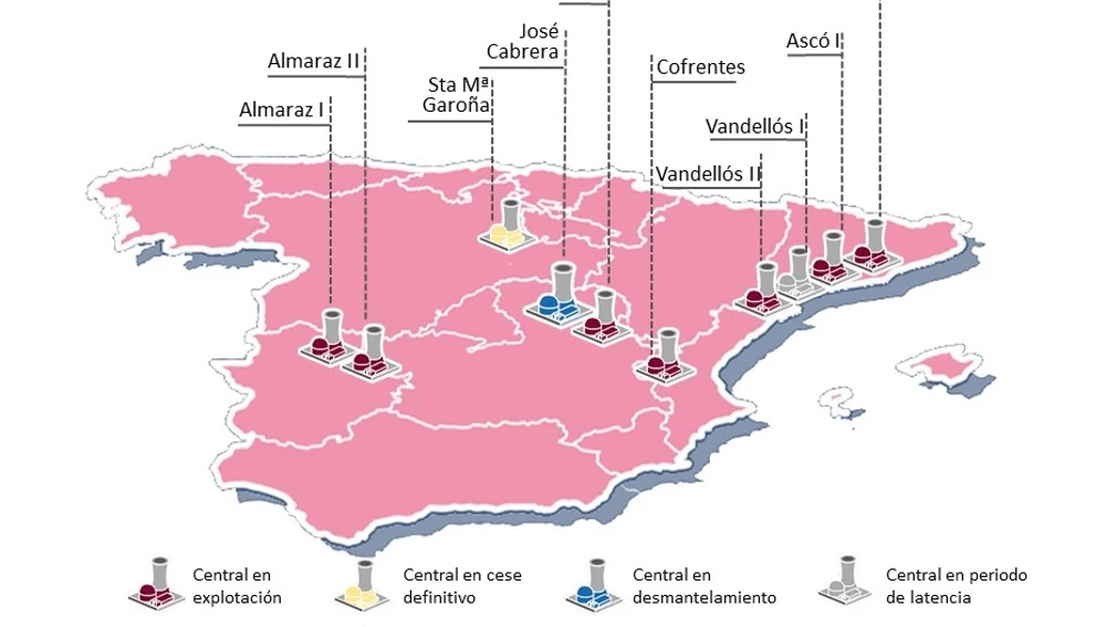 Mapa de ubicación de centrales nucleares Mapa de ubicación de centrales nucleares