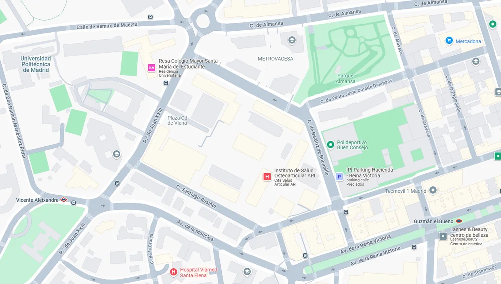 Vista aérea de las calles que forman el escudo del Atlético de Madrid Vista aérea de las calles que forman el escudo del Atlético de Madrid