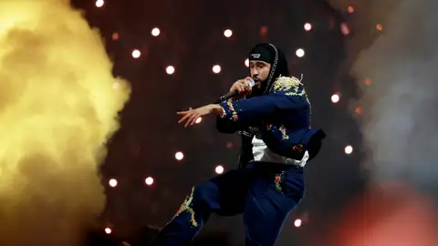 Bad Bunny durante un concierto en Puerto Rico Bad Bunny durante un concierto en Puerto Rico