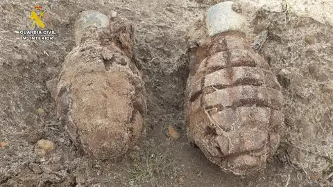 La Guardia Civil detona dos granadas de mano halladas en el monte de Berzosilla .
