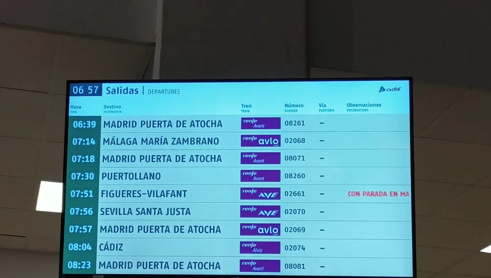 Servicio interrumpido en la línea Madrid-Sevilla Servicio interrumpido en la línea Madrid-Sevilla