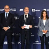 L'alcalde de Roma, Roberto Gualtieri; el de Barcelona, Jaume Collboni, i l'alcaldessa de París, Anne Hidalgo