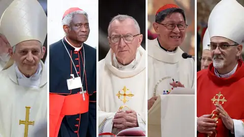 De izquierda a derecha: Matteo Zuppi, Peter Turkson, Pietro Parolin, Luis Antonio Tagle, Pierbattista Pizzaballa Estos son los cardenales favoritos para ser el nuevo Papa