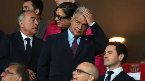 Joan Laporta en el palco del Giuseppe Meazza Joan Laporta en el palco del Giuseppe Meazza