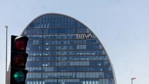 Fachada de la sede de BBVA, a 31 de julio de 2024, en Madrid (España). Fachada de la sede de BBVA, a 31 de julio de 2024, en Madrid (España).
