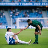 Enric Gallego, en el césped del Heliodoro