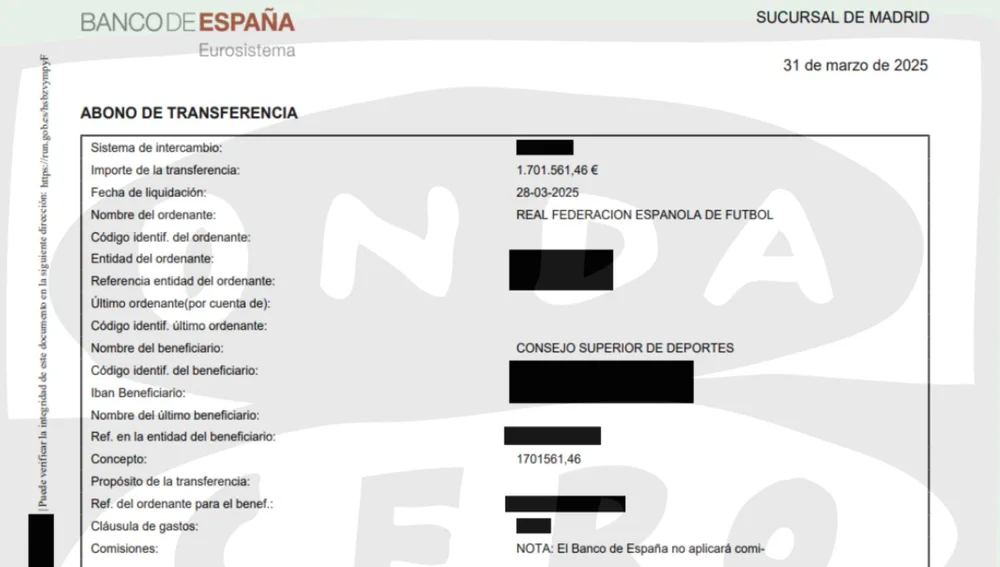 La RFEF devuelve 1,7 millones de euros públicos de los 7,5 que percibió por la Candidatura al Mundial 2030 La RFEF devuelve 1,7 millones de euros públicos de los 7,5 que percibió por la Candidatura al Mundial 2030