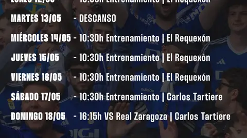 12-5 Plan de trabajo del Oviedo semana 12-8 de mayo 12-5 Plan de trabajo del Oviedo semana 12-8 de mayo