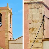 Cableado entorno a la torre de la iglesia fortaleza de la Asunción Cableado entorno a la torre de la iglesia fortaleza de la Asunción