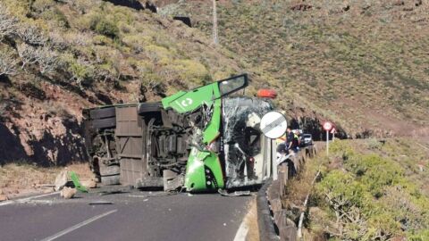 Estado de la guagua accidentada en La Gomera