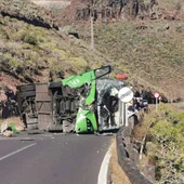 Estado de la guagua accidentada en La Gomera Estado de la guagua accidentada en La Gomera