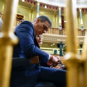 El presidente del Gobierno, Pedro Sánchez, a su llegada a la sesión de control al Ejecutivo, este miércoles