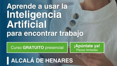 Cartel del programa formativo "Aprende a usar la Inteligencia Artificial para encontrar trabajo"