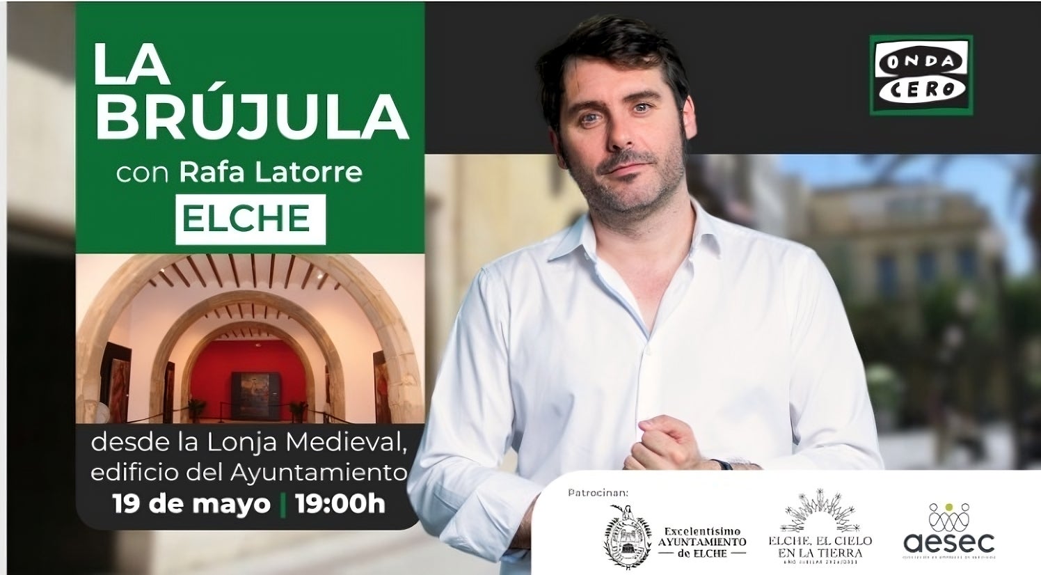 Especial de ‘La brújula’ con Rafa Latorre desde la Lonja Medieval de Elche: historia, cultura y espiritualidad Especial de ‘La brújula’ con Rafa Latorre desde la Lonja Medieval de Elche: historia, cultura y espiritualidad
