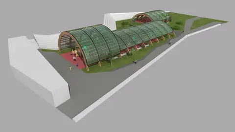 Infografía del proyecto para cubrir el área de juegos infantiles del Parque de Las Llamas Infografía del proyecto para cubrir el área de juegos infantiles del Parque de Las Llamas
