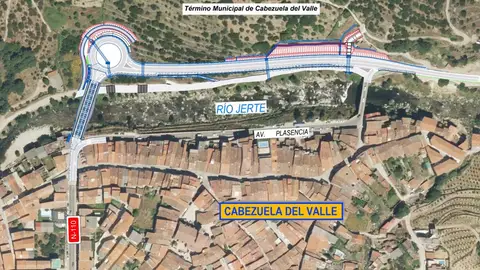 Obras del nuevo puente sobre el Río Jerte en la carretera N-110 Obras del nuevo puente sobre el Río Jerte en la carretera N-110