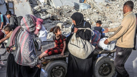 Palestinos desplazados. Sur de la Franja de Gaza Palestinos desplazados. Sur de la Franja de Gaza