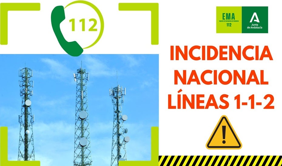 El 112 experimenta una incidencia nacional en las líneas que ha comenzado a recuperarse en Andalucía El 112 experimenta una incidencia nacional en las líneas que ha comenzado a recuperarse en Andalucía