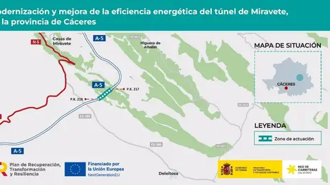 El Ministerio de Transportes adjudica por 2,4 millones las obras de modernización del túnel de Miravete en la A-5 El Ministerio de Transportes adjudica por 2,4 millones las obras de modernización del túnel de Miravete en la A-5