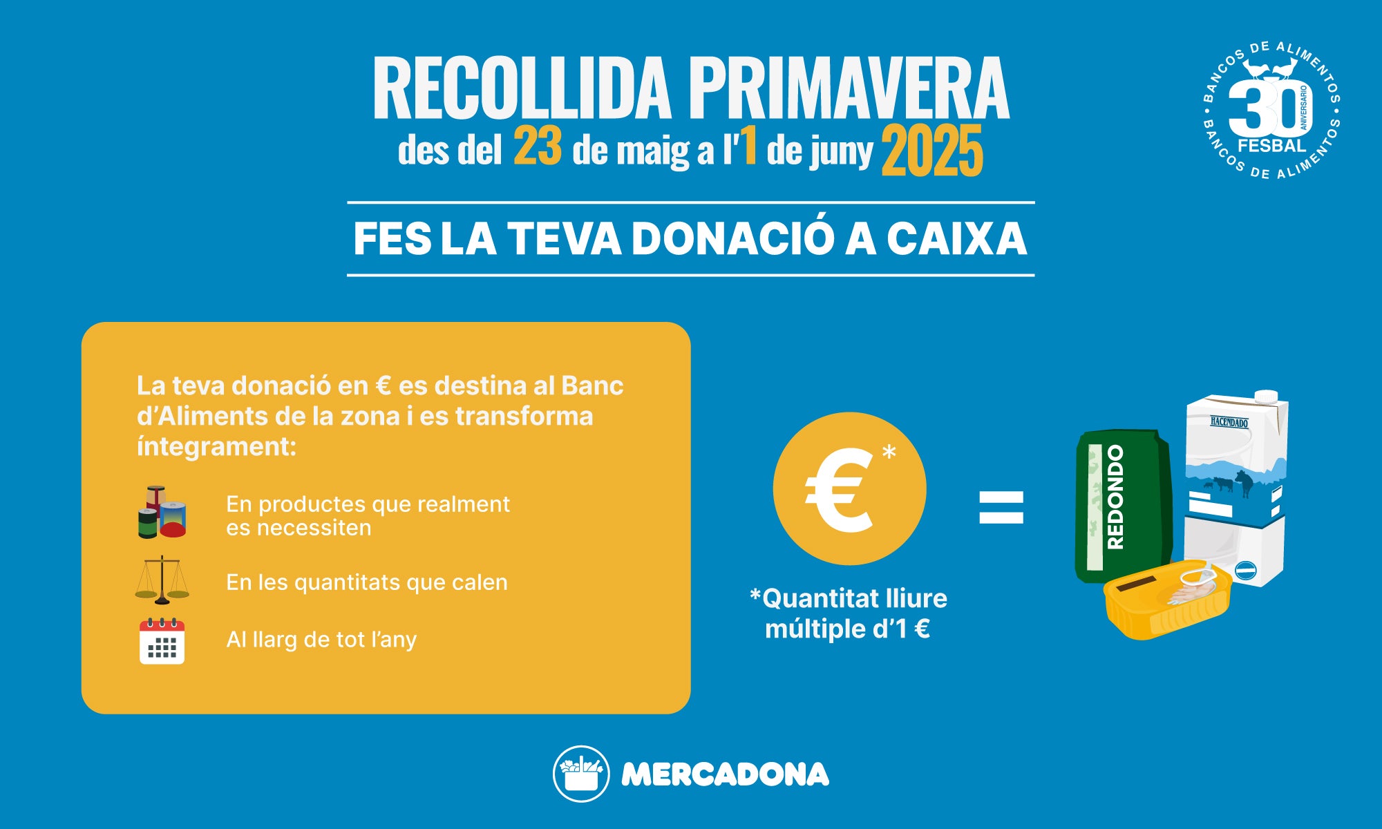 Mercadona colabora con FESBAL en la RECOGIDA PRIMAVERA 2025 Mercadona colabora con FESBAL en la RECOGIDA PRIMAVERA 2025