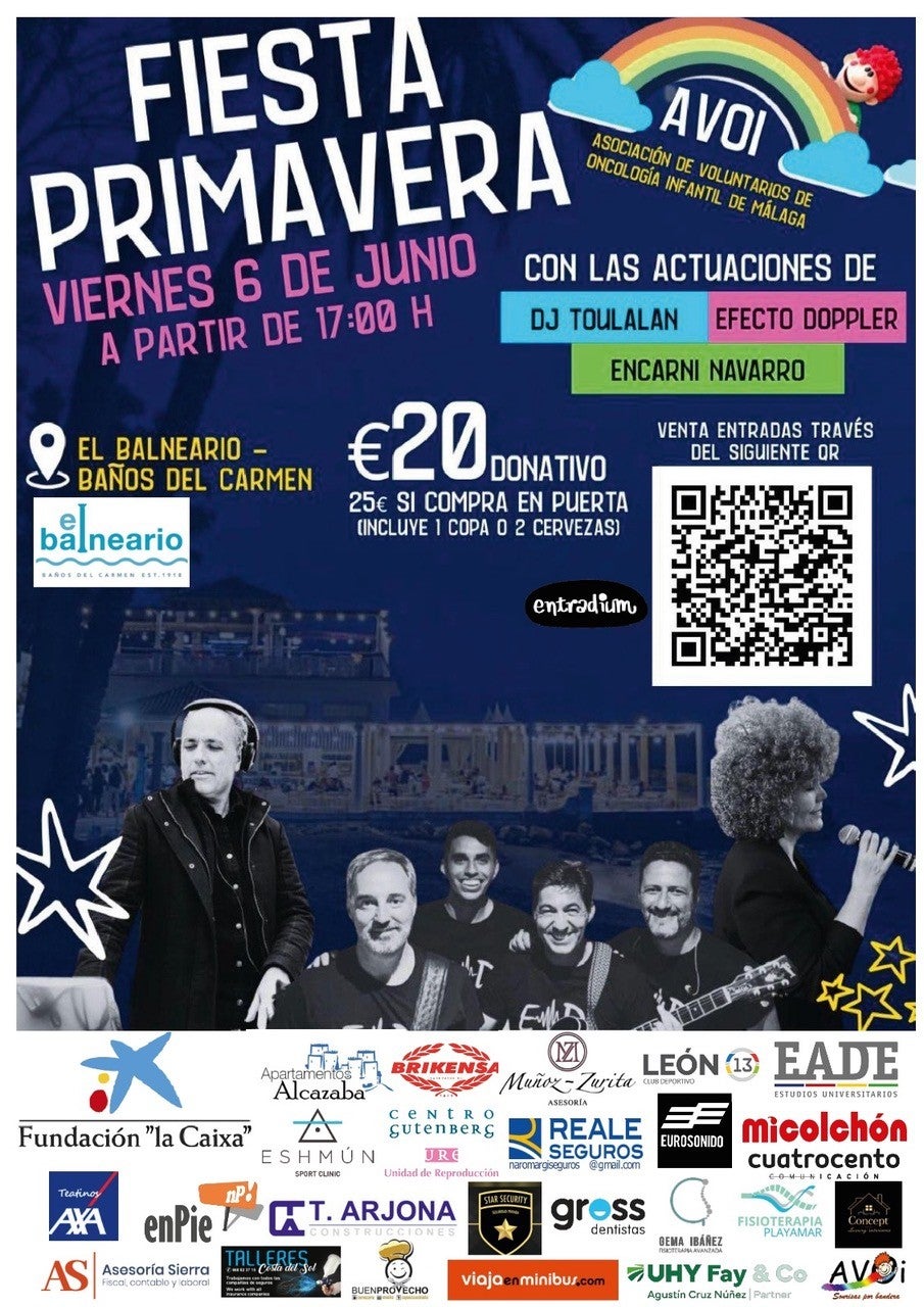 Málaga bailará por una sonrisa: llega la gran fiesta solidaria de AVOI a los Baños del Carmen Málaga bailará por una sonrisa: llega la gran fiesta solidaria de AVOI a los Baños del Carmen