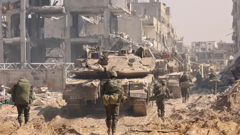 Tropas israelís en el sur de Gaza Tropas israelís en el sur de Gaza