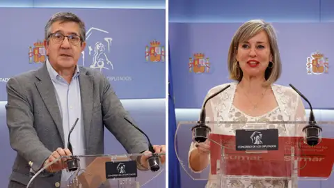 Los portavoces en el Congreso de PSOE y Sumar, Patxi López y Verónica Martínez Barbero Los portavoces en el Congreso de PSOE y Sumar, Patxi López y Verónica Martínez Barbero/ EFE/J.P. Gandul
